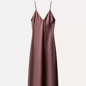 Zara Satin Effect Midi Dress/ Slip Dress